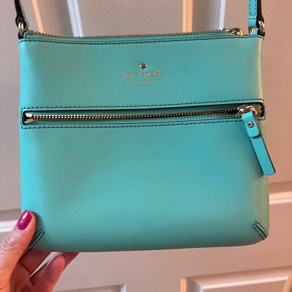 Kate Spade Turquoise Crossbody with Front Zip